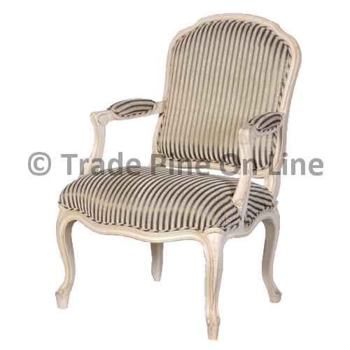 Black/Cream Striped Armchair