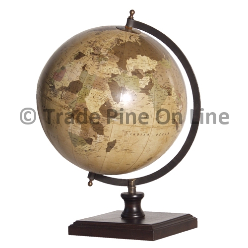 World Globe On Wooden Base