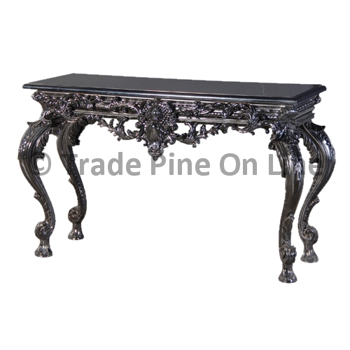 Black Intricate Console Table