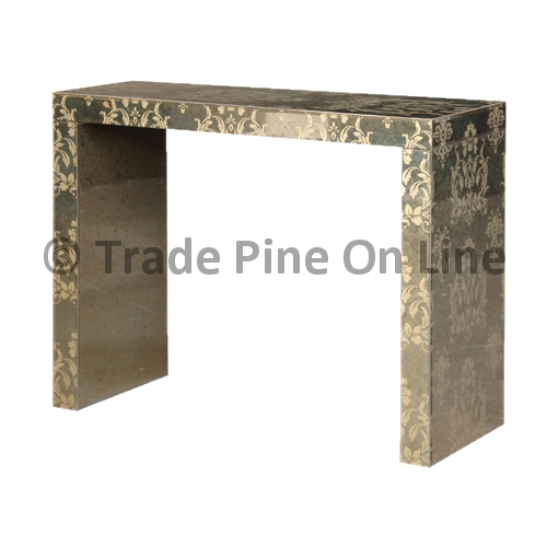 Aged Gold Mirrored Console Table