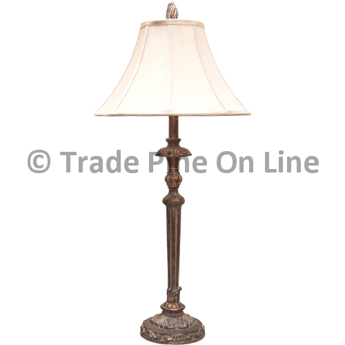 Antique Gilt Lamp W/Shade