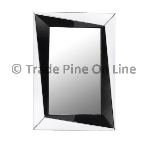 Black/Clear Glass Abstract Mirror