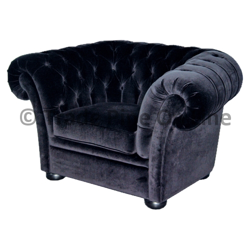 Black Velvet Chesterfield Chair