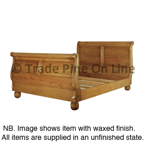 5ft.French Sleigh Bed - Pine