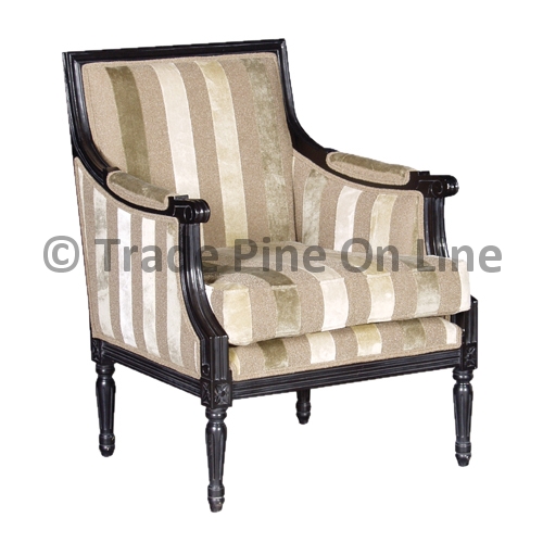 Black Frame Regency Stripe Chair