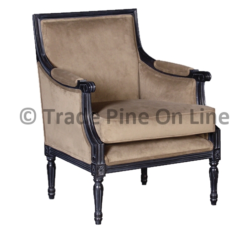 Black Frame Classic Brown Velvet Chair