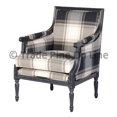 Blk Frame Check Pattern Chair