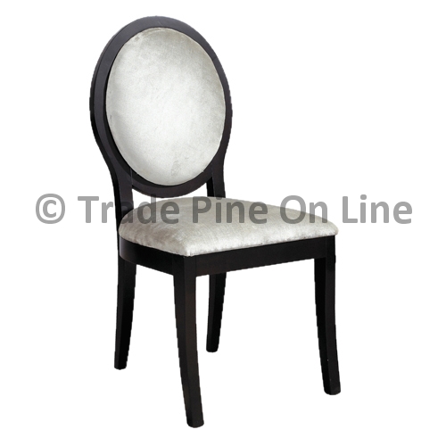 Black/Silver Oval-back Dining Chair