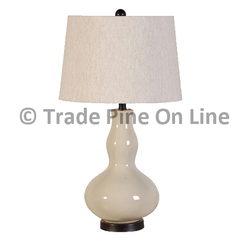 White Ceramic Lamp W/Shade