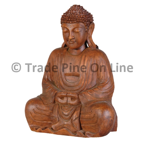 Wood Effect Sitting Buddha