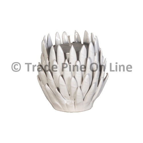 White Pine Cone Candleholder