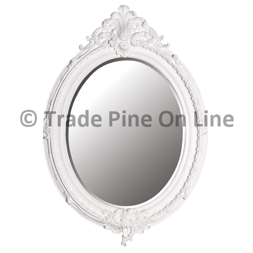 White Painted Oval Mirror