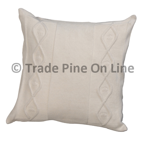 White Knitted Cushion Cover