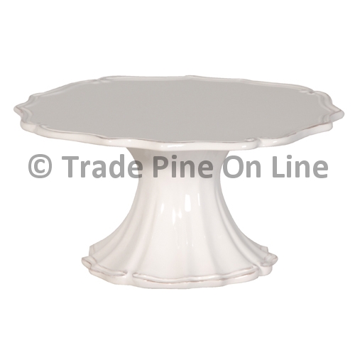 White Fluted Cake Stand