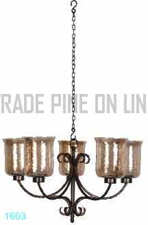 5 Light Chandelier with Glass